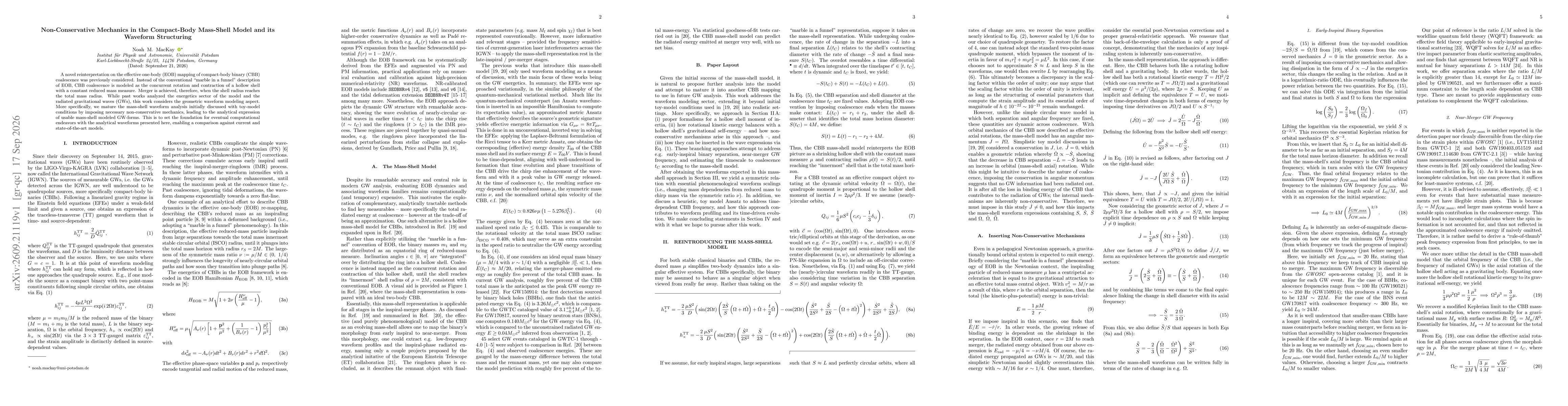 Thumbnail for Non-Conservative Mechanics in the Compact-Body Mass-Shell Model and its Waveform Structuring