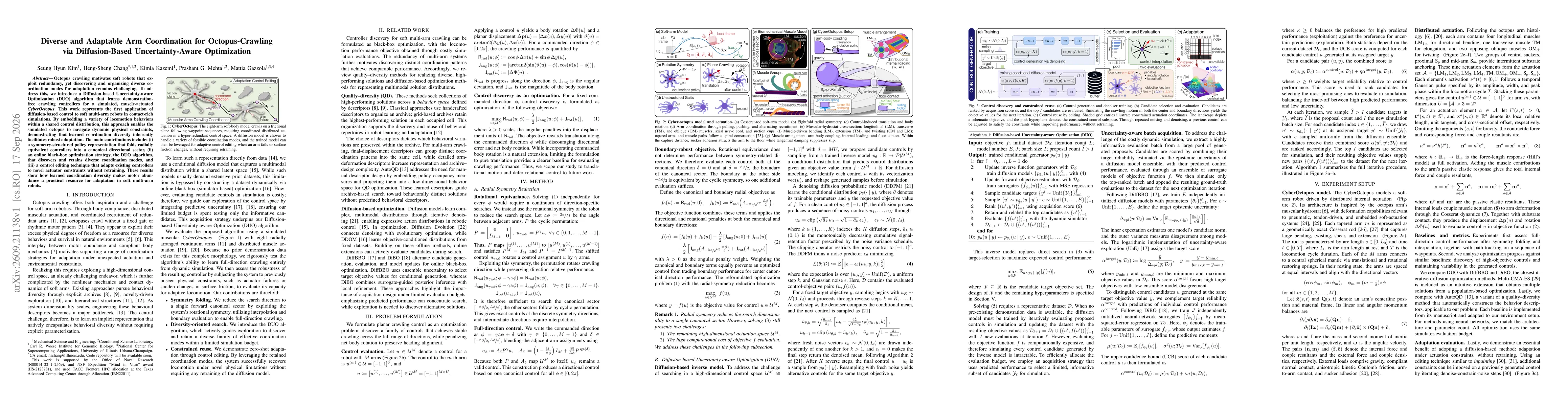 Thumbnail for Diverse and Adaptable Arm Coordination for Octopus-Crawling via Diffusion-Based Uncertainty-Aware Optimization