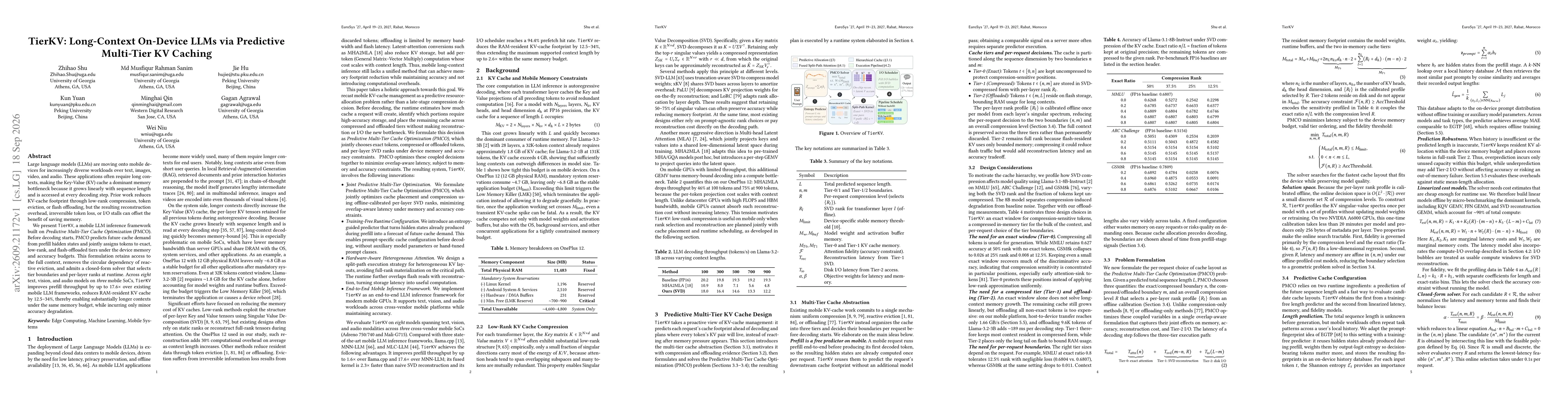 Thumbnail for TierKV: Long-Context On-Device LLMs via Predictive Multi-Tier KV Caching