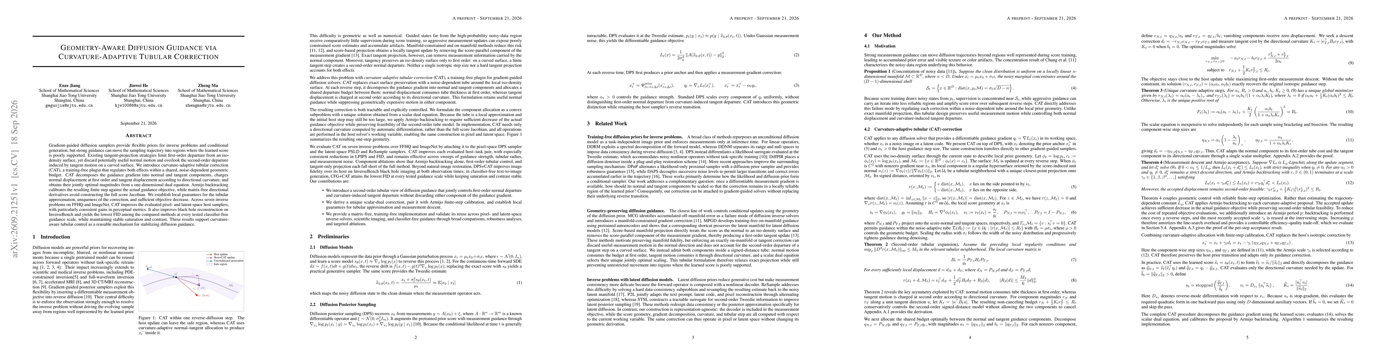 Thumbnail for Geometry-Aware Diffusion Guidance via Curvature-Adaptive Tubular Correction