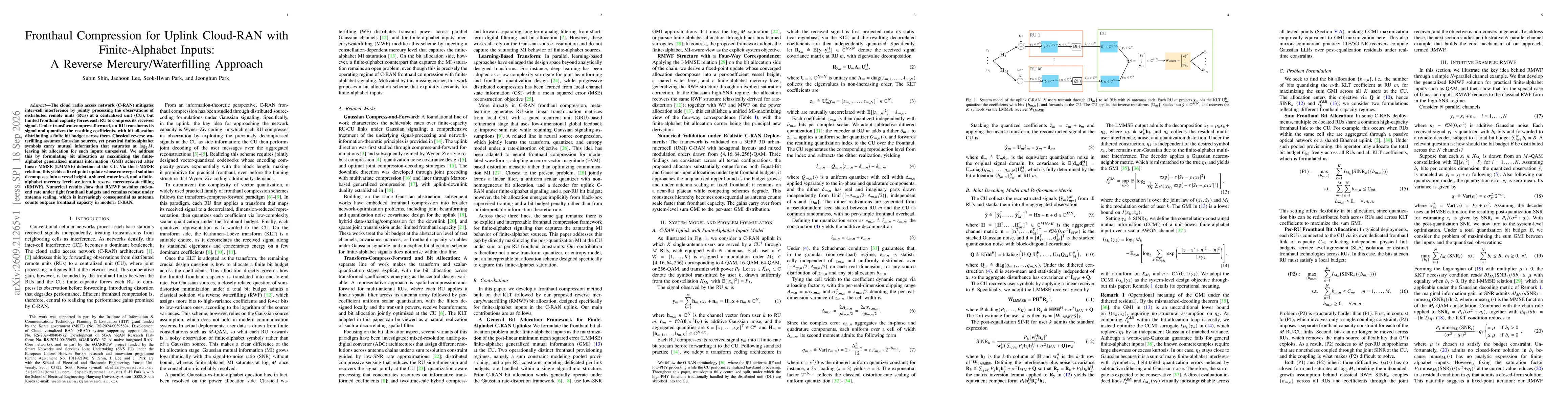Thumbnail for Fronthaul Compression for Uplink Cloud-RAN with Finite-Alphabet Inputs: A Reverse Mercury/Waterfilling Approach