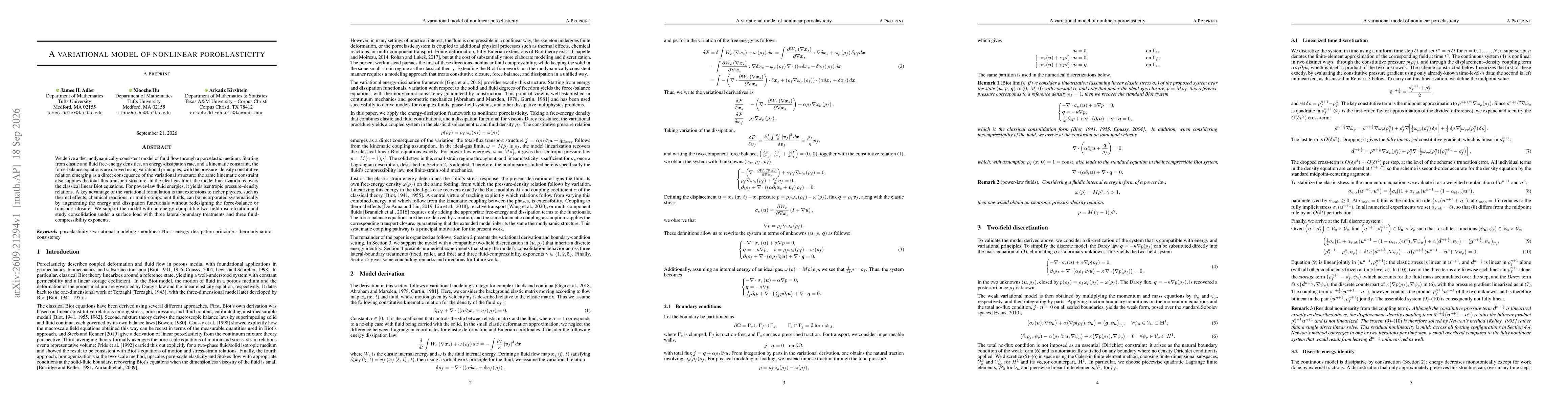 Thumbnail for A variational model of nonlinear poroelasticity
