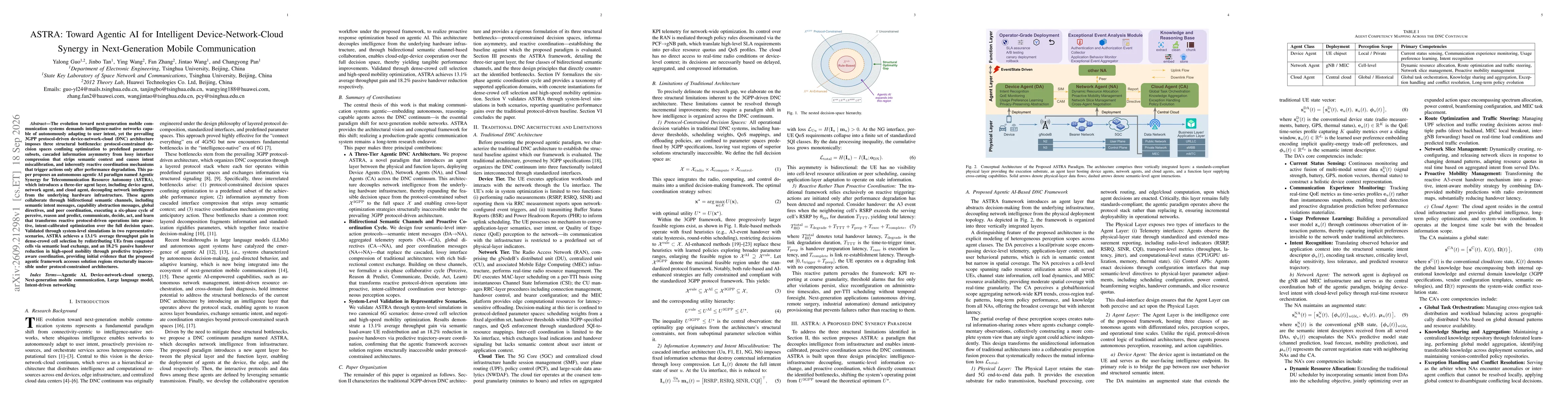 Thumbnail for ASTRA: Toward Agentic AI for Intelligent Device-Network-Cloud Synergy in Next-Generation Mobile Communication