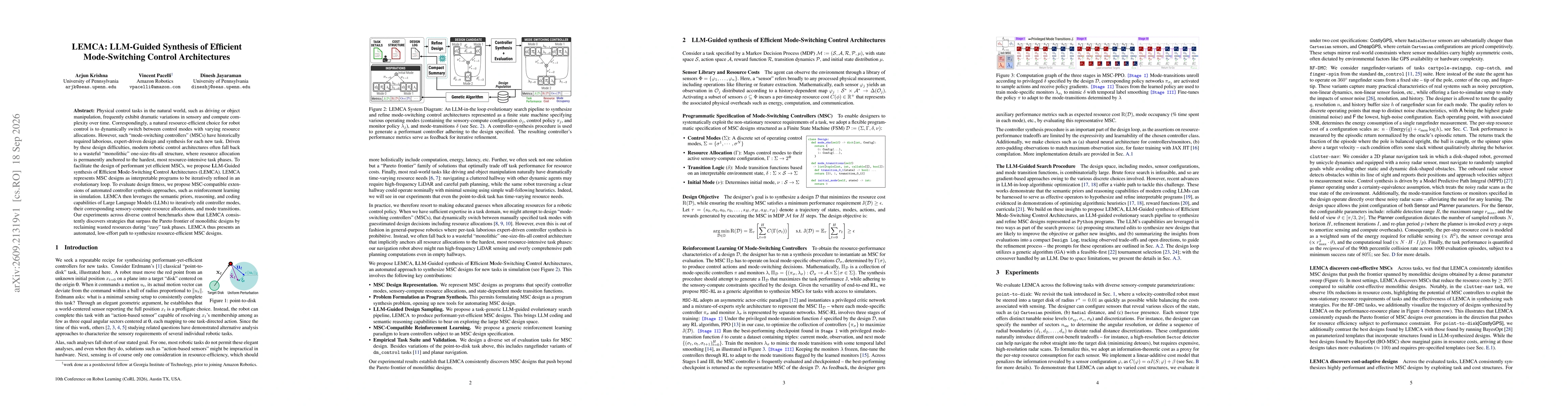 Thumbnail for LEMCA: LLM-Guided Synthesis of Efficient Mode-Switching Control Architectures