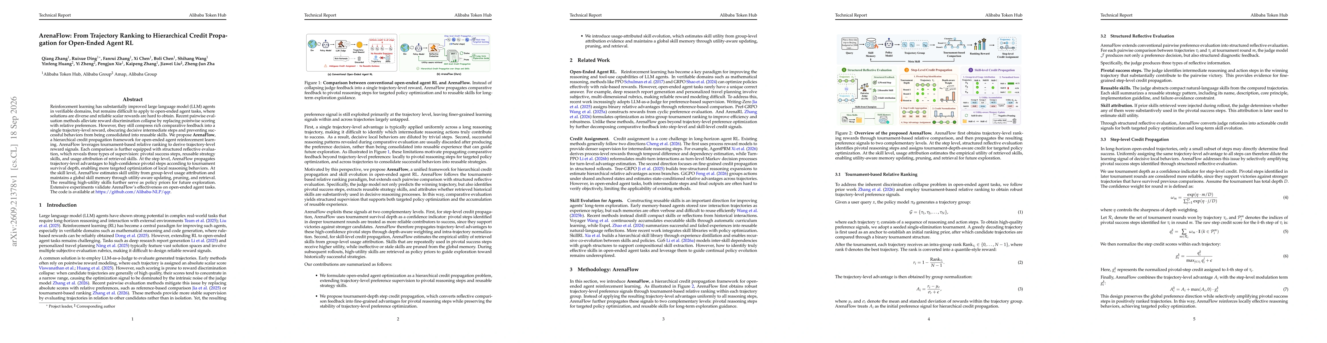Thumbnail for ArenaFlow: From Trajectory Ranking to Hierarchical Credit Propagation for Open-Ended Agent RL