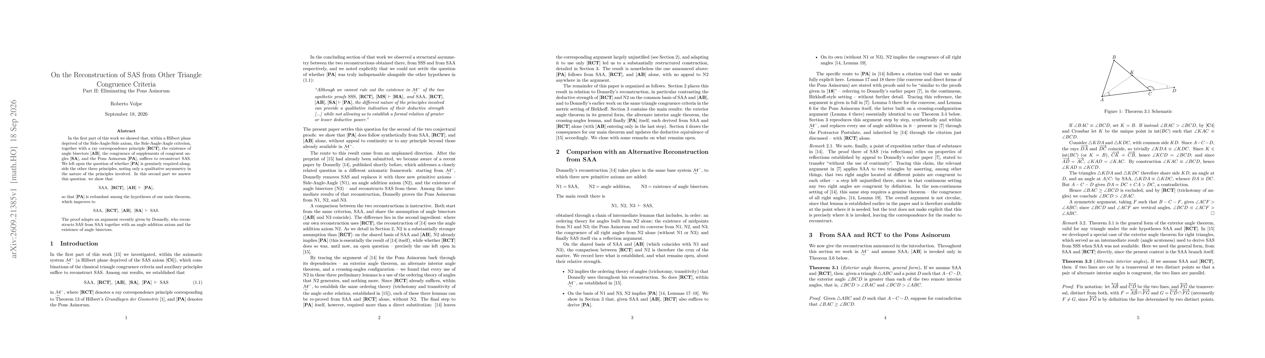 Thumbnail for On the Reconstruction of SAS from Other Triangle Congruence Criteria, Part II: Eliminating the Pons Asinorum