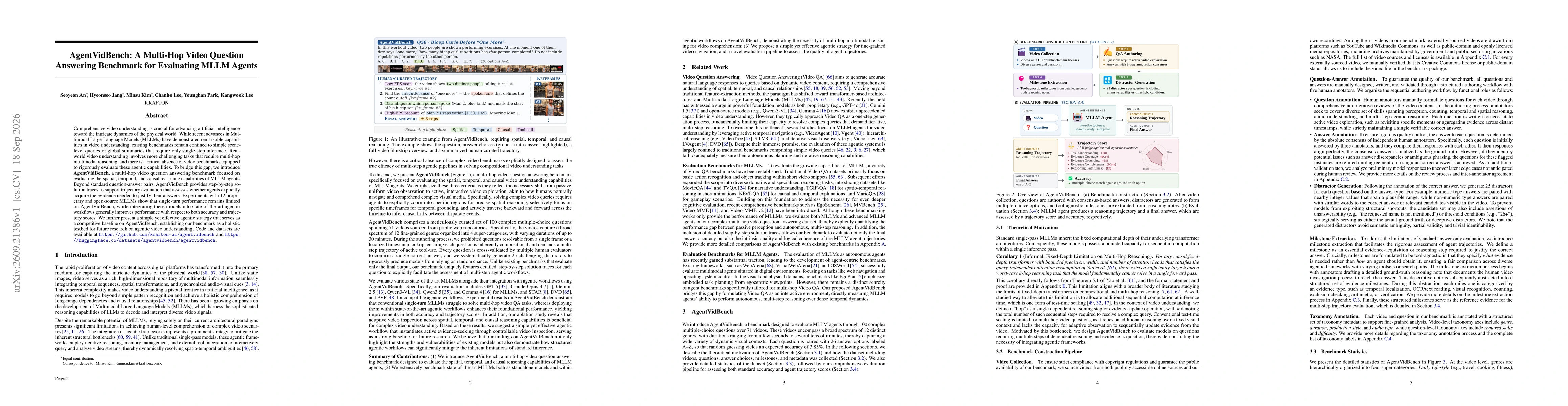 Thumbnail for AgentVidBench: A Multi-Hop Video Question Answering Benchmark for Evaluating MLLM Agents