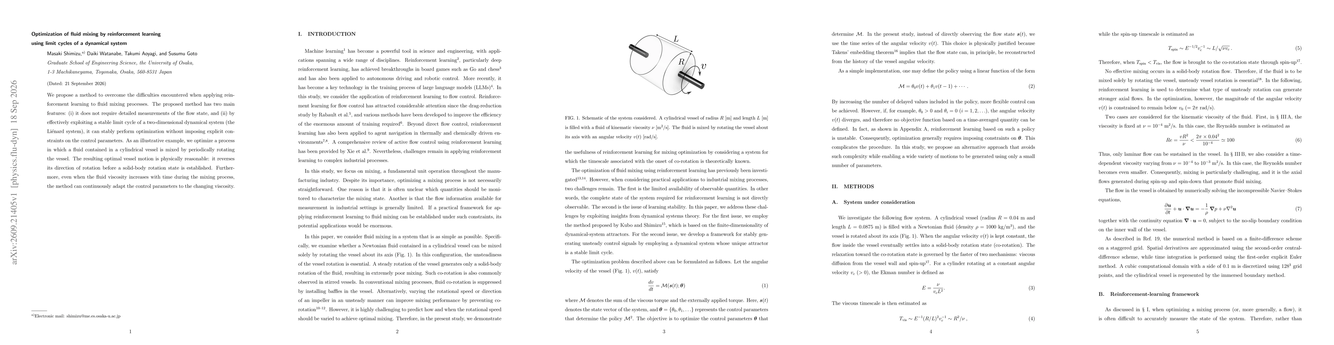Thumbnail for Optimization of fluid mixing by reinforcement learning using limit cycles of a dynamical system