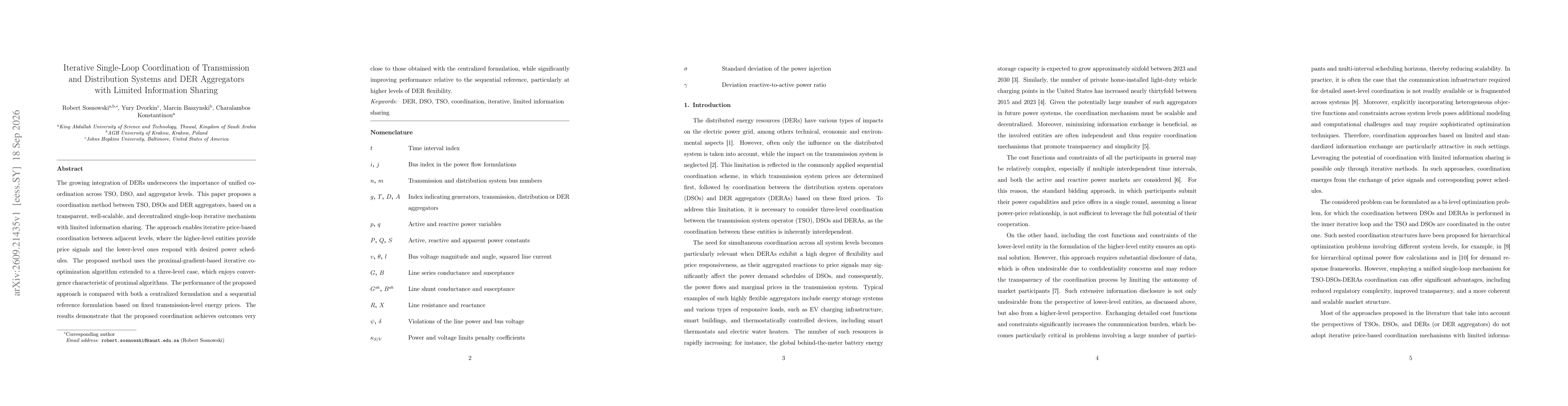Thumbnail for Iterative Single-Loop Coordination of Transmission and Distribution Systems and DER Aggregators with Limited Information Sharing