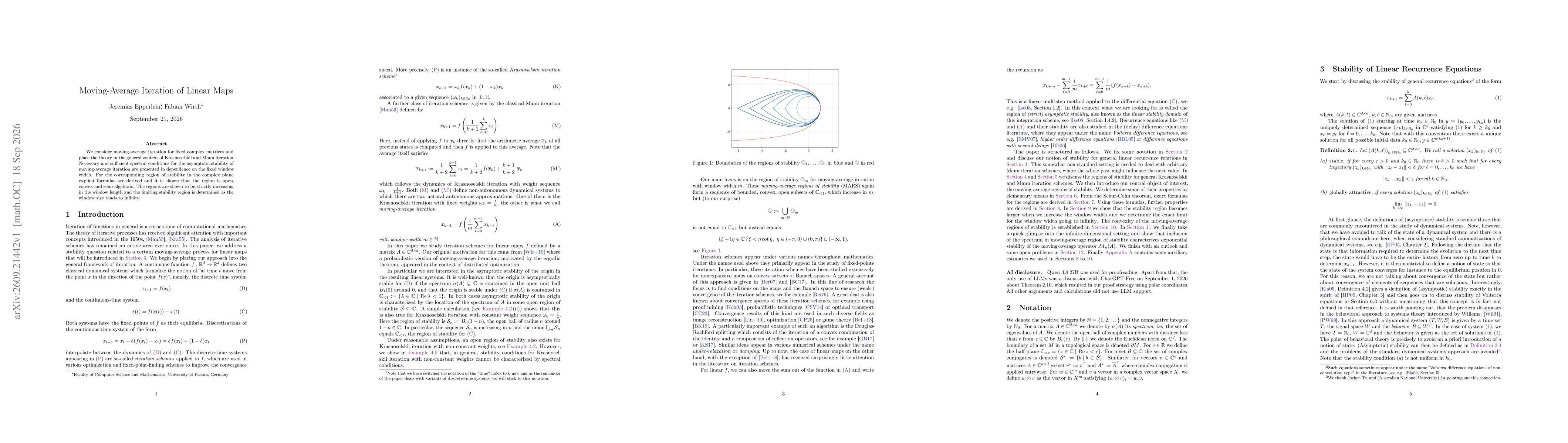 Thumbnail for Moving-Average Iteration of Linear Maps