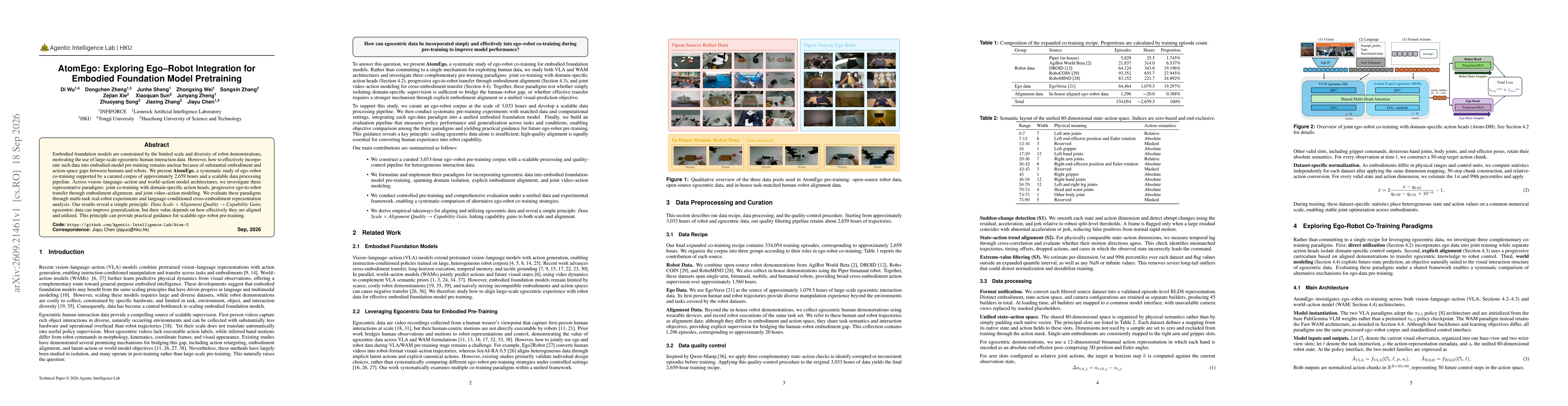 Thumbnail for AtomEgo: Exploring Ego-Robot Integration for Embodied Foundation Model Pretraining