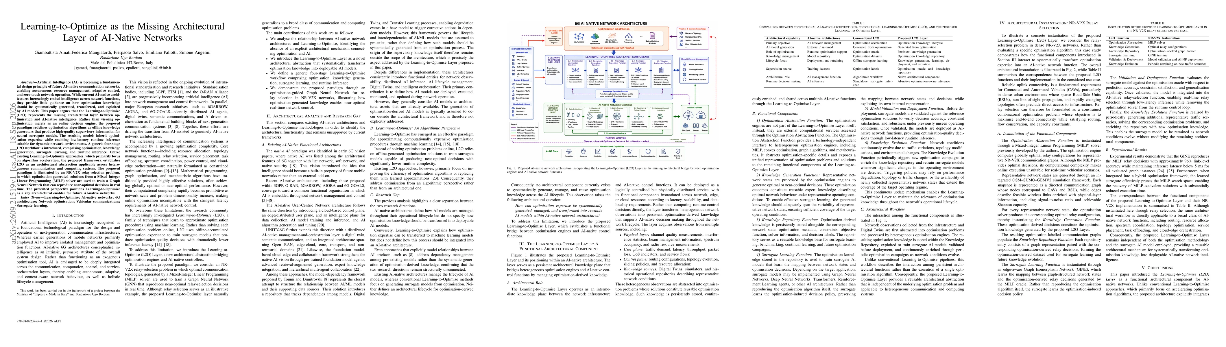 Thumbnail for Learning-to-Optimize as the Missing Architectural Layer of AI-Native Networks