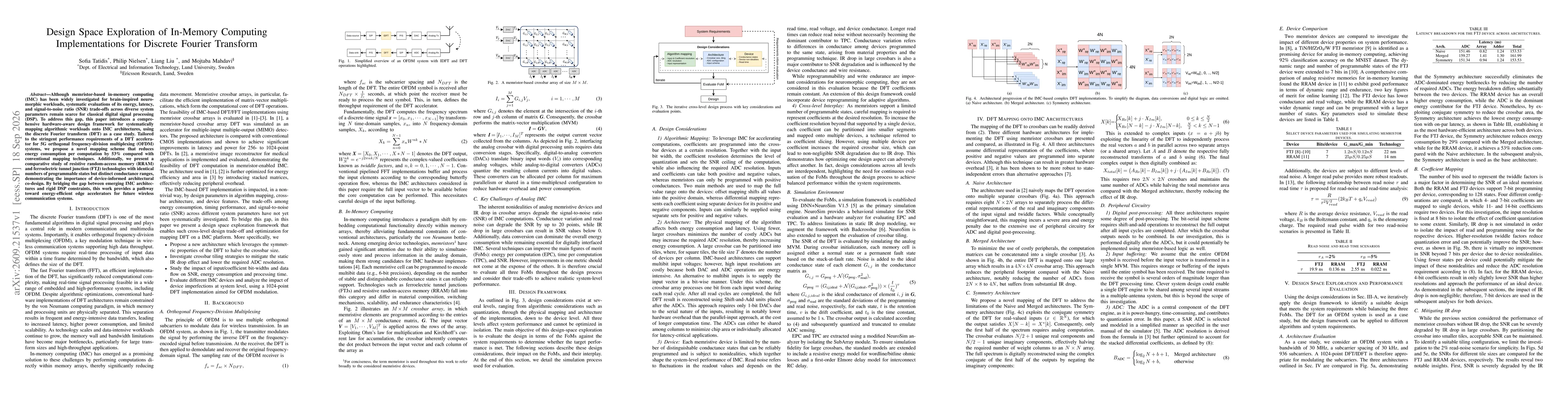 Thumbnail for Design Space Exploration of In-Memory Computing Implementations for Discrete Fourier Transform