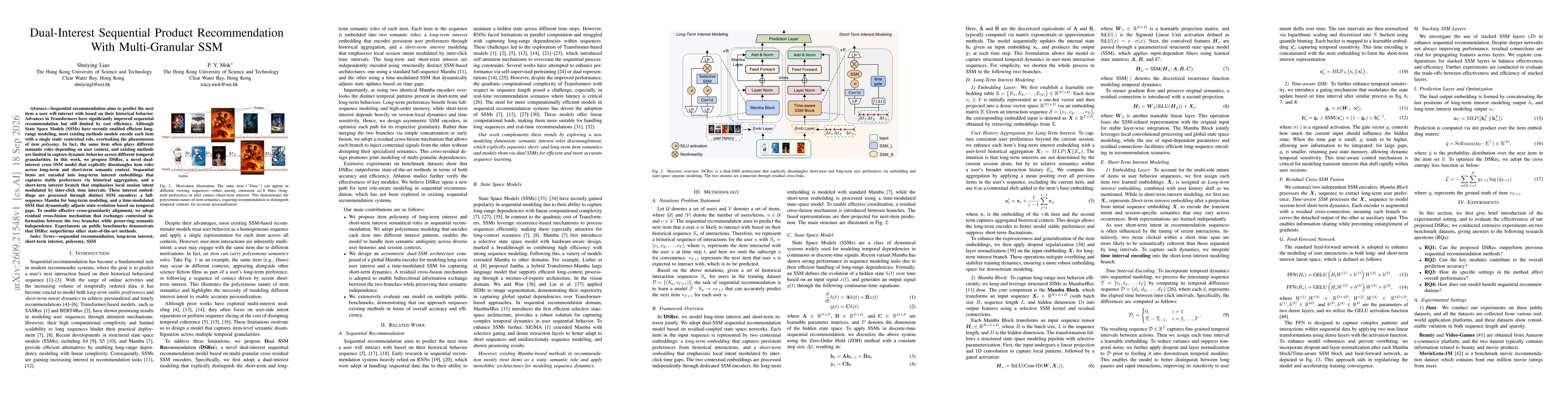 Thumbnail for Dual-Interest Sequential Product Recommendation With Multi-Granular SSM