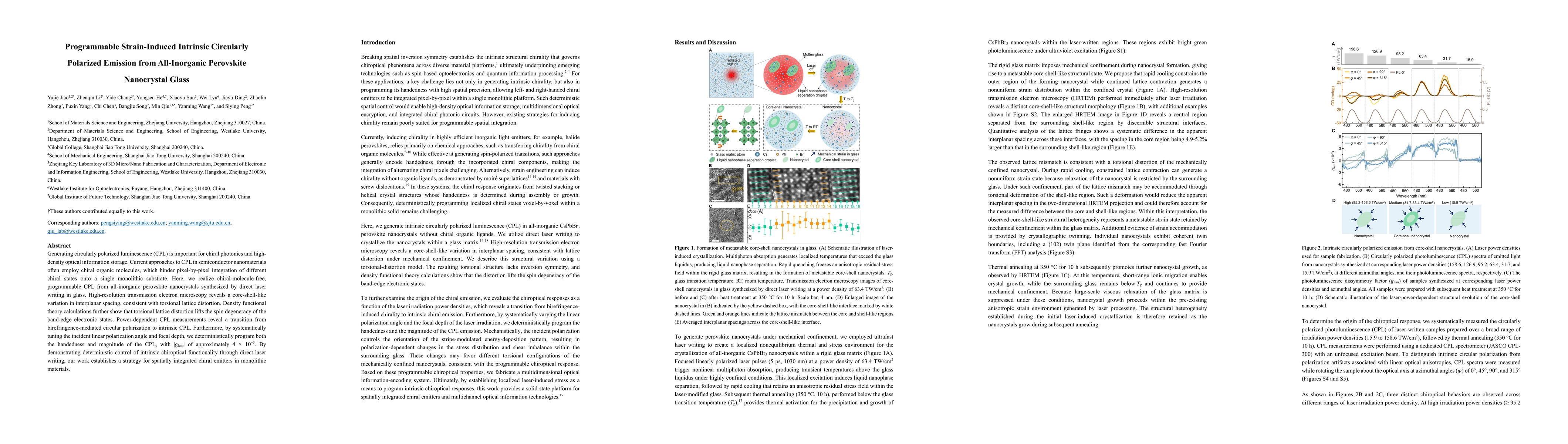 Thumbnail for Programmable Strain-Induced Intrinsic Circularly Polarized Emission from All-Inorganic Perovskite Nanocrystal Glass