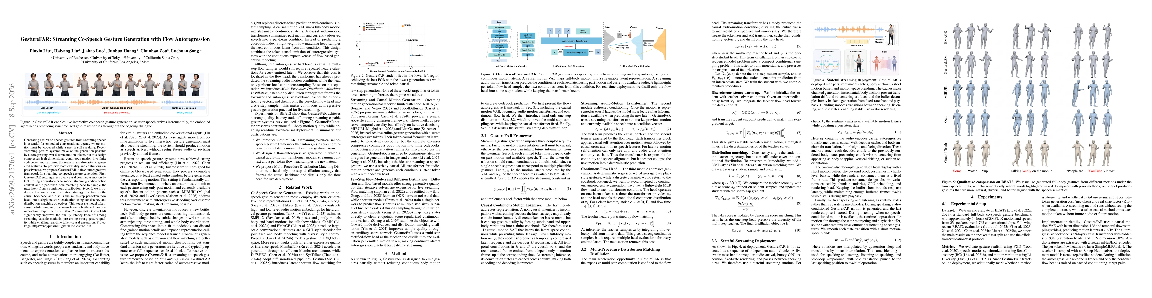 Thumbnail for GestureFAR: Streaming Co-Speech Gesture Generation with Flow Autoregression