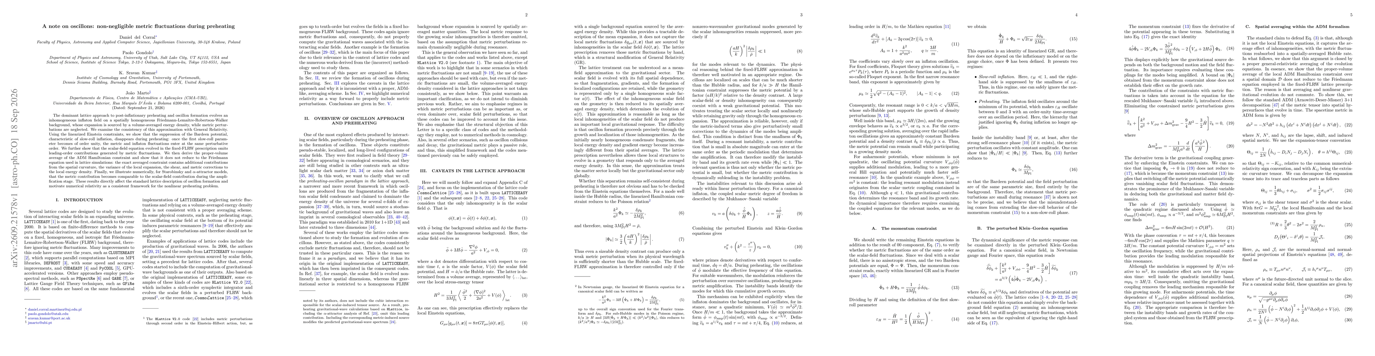 Thumbnail for A note on oscillons: non-negligible metric fluctuations during preheating