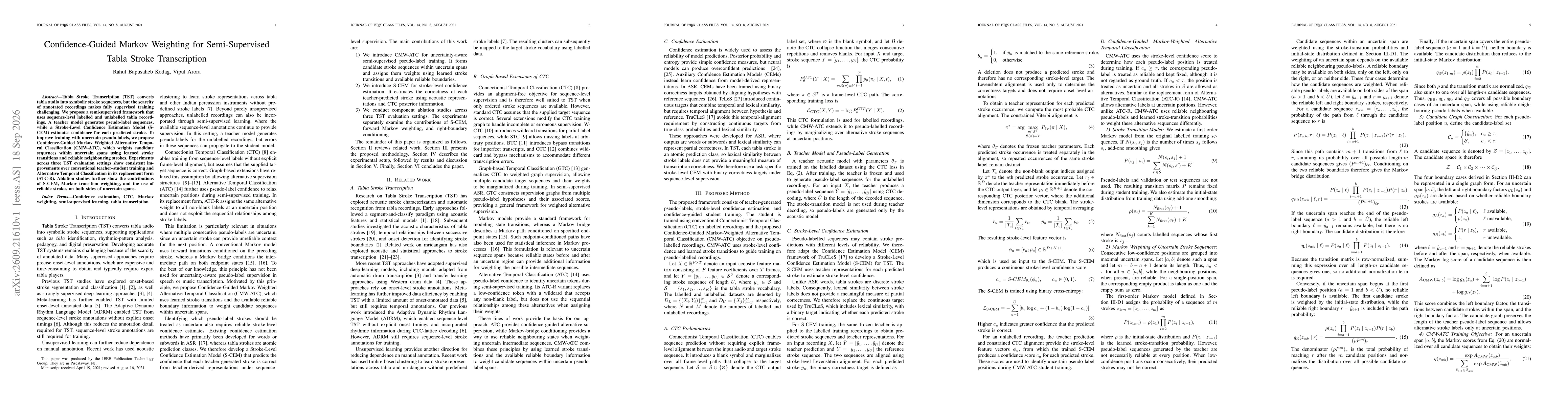 Thumbnail for Confidence-Guided Markov Weighting for Semi-Supervised Tabla Stroke Transcription