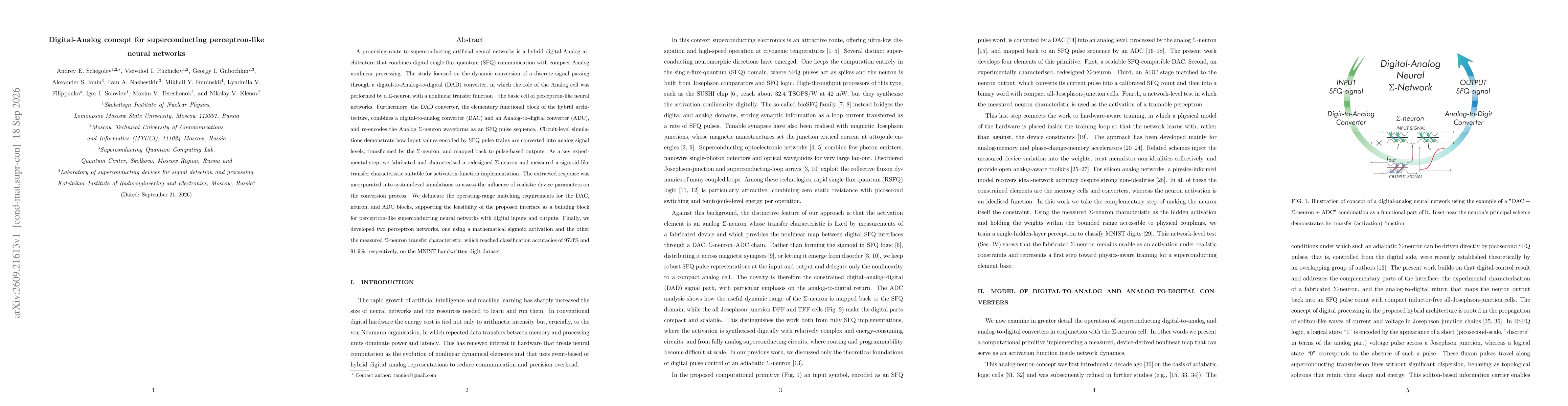 Thumbnail for Digital-analog concept for superconducting perceptron-like neural networks