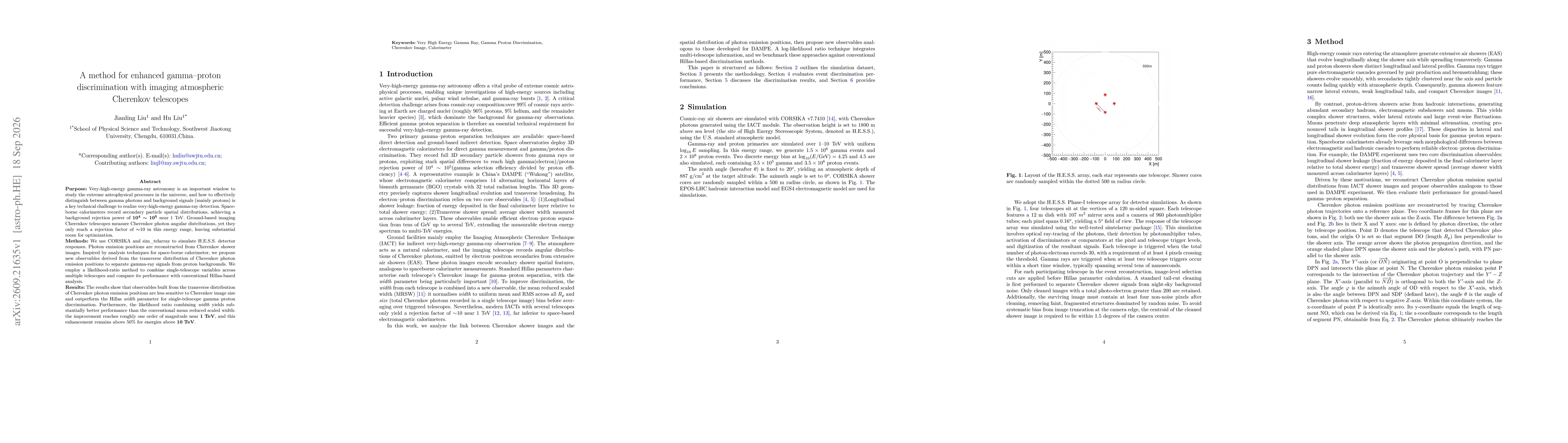 Thumbnail for A method for enhanced gamma-proton discrimination with imaging atmospheric Cherenkov telescopes