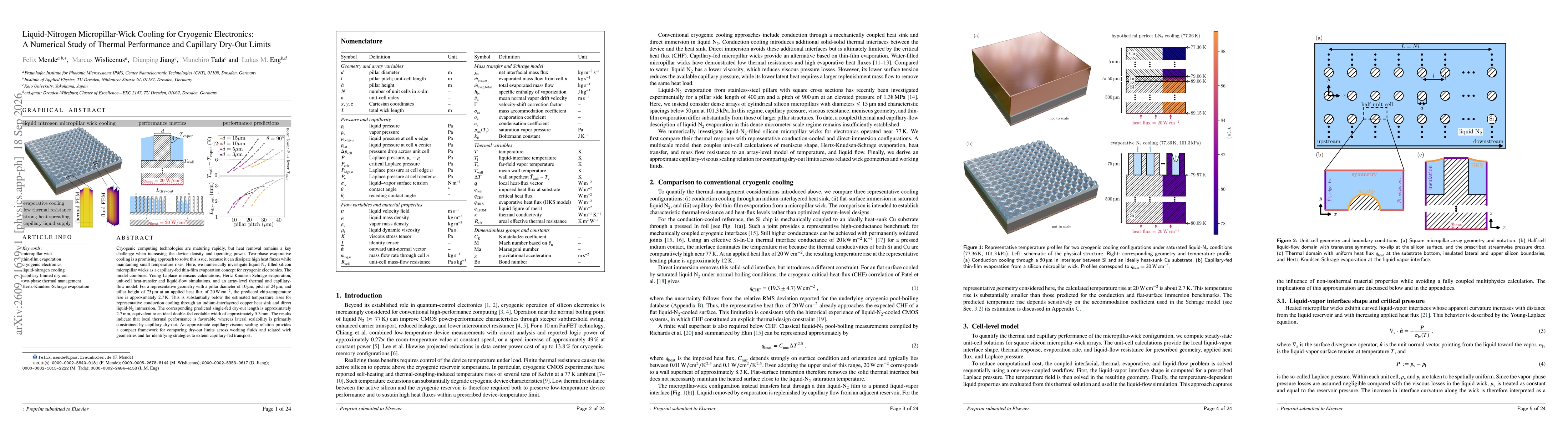 Thumbnail for Liquid-Nitrogen Micropillar-Wick Cooling for Cryogenic Electronics: A Numerical Study of Thermal Performance and Capillary Dry-Out Limits