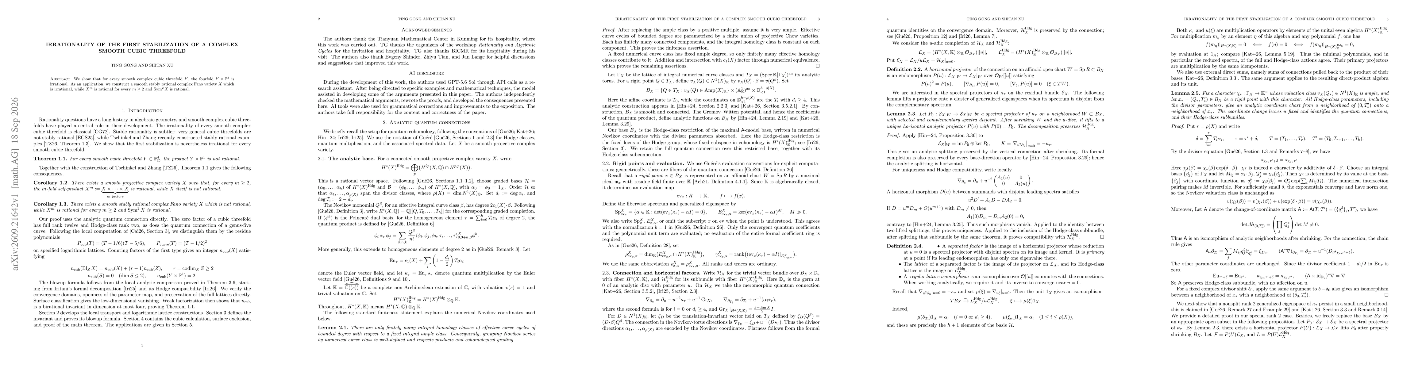 Thumbnail for Irrationality of the first stabilization of a complex smooth cubic threefold