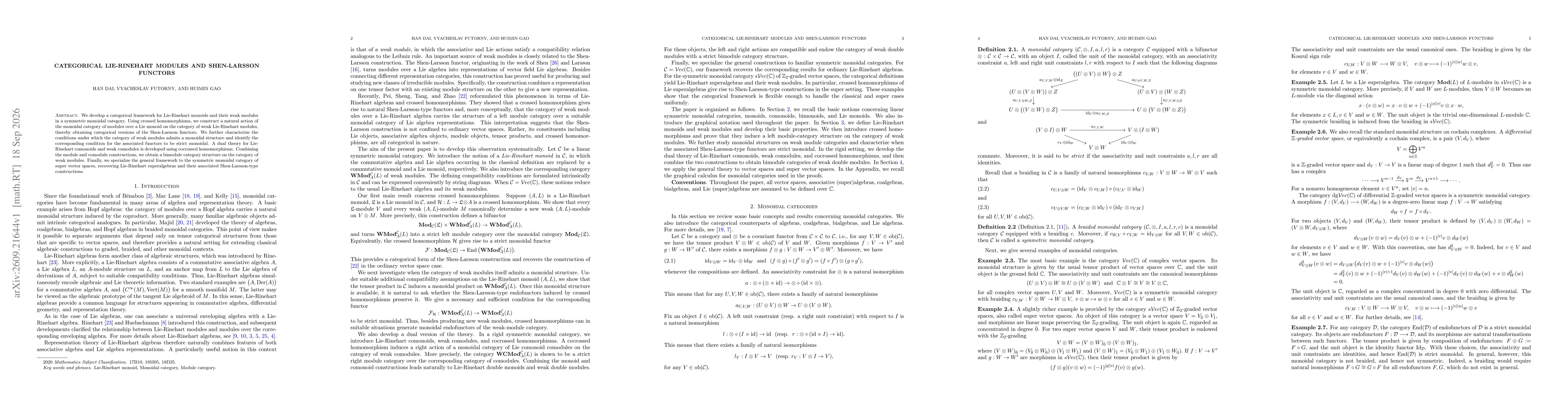 Thumbnail for Categorical Lie-Rinehart modules and Shen-Larsson functors