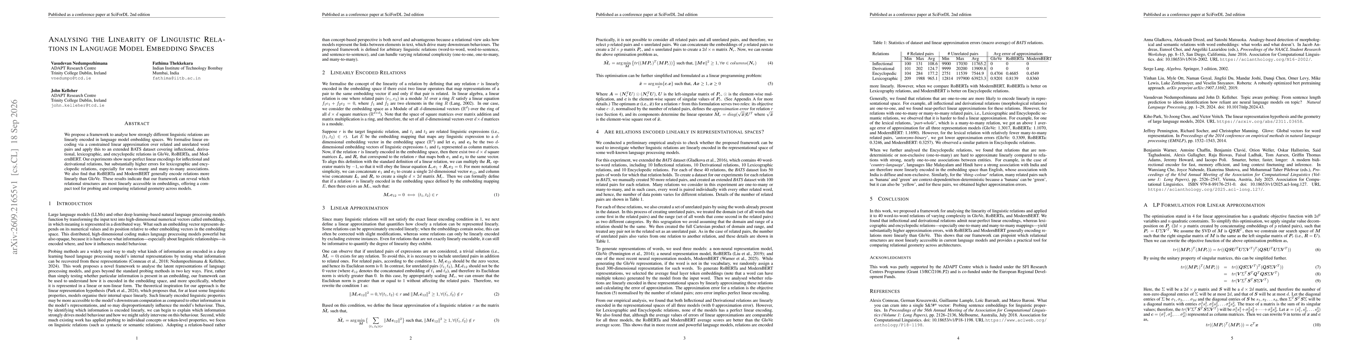 Thumbnail for Analysing the Linearity of Linguistic Relations in Language Model Embedding Spaces