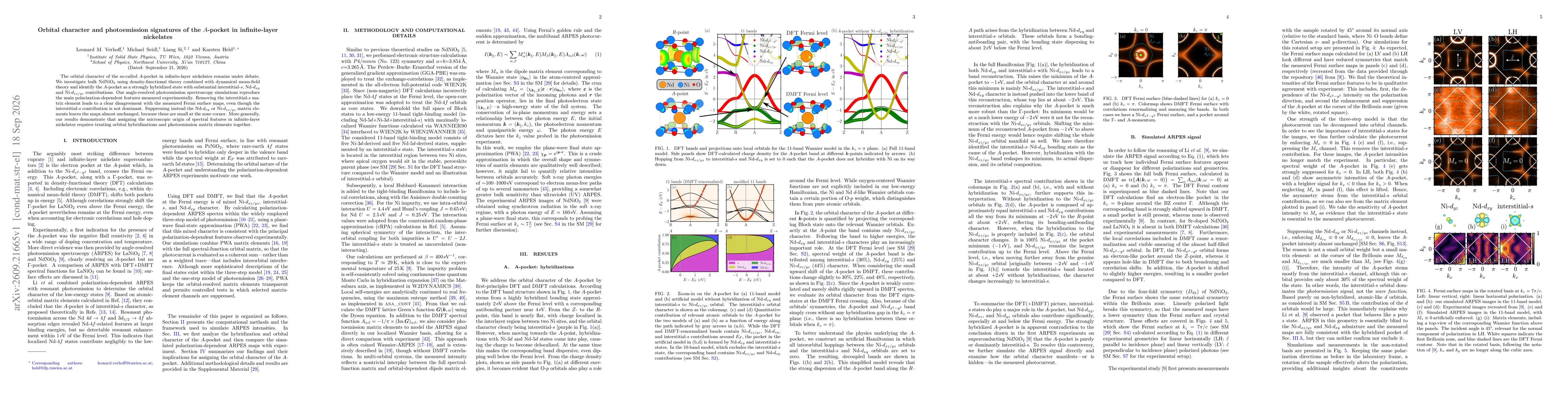 Thumbnail for Orbital character and photoemission signatures of the A-pocket in infinite-layer nickelates