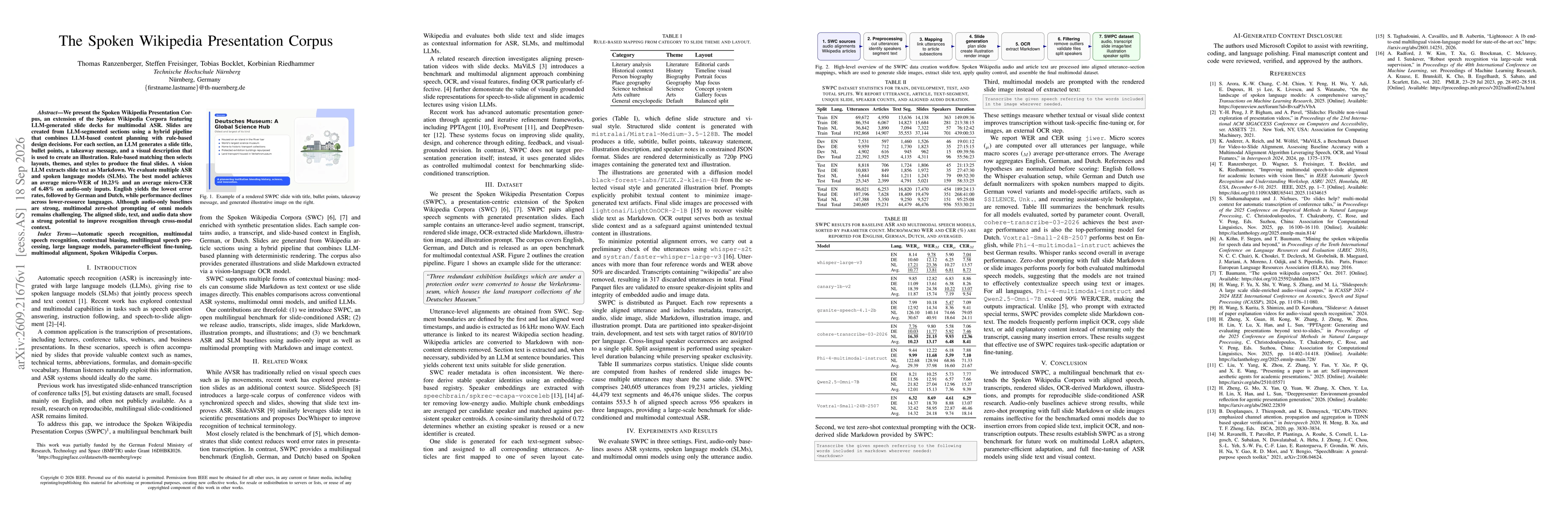 Thumbnail for The Spoken Wikipedia Presentation Corpus