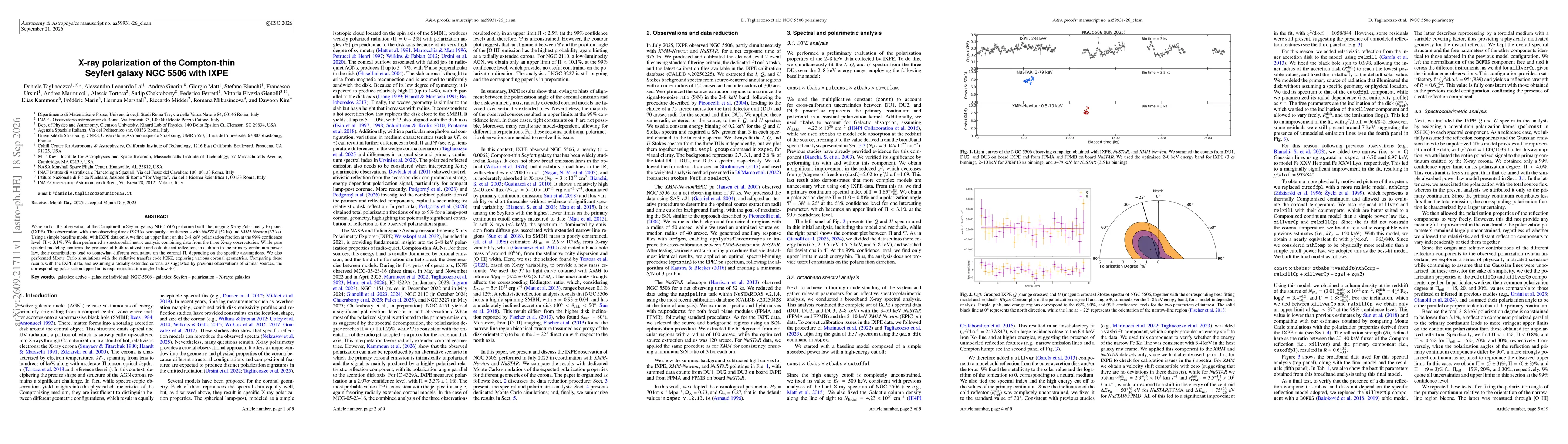 Thumbnail for X-ray polarization of the Compton-thin Seyfert galaxy NGC 5506 with IXPE