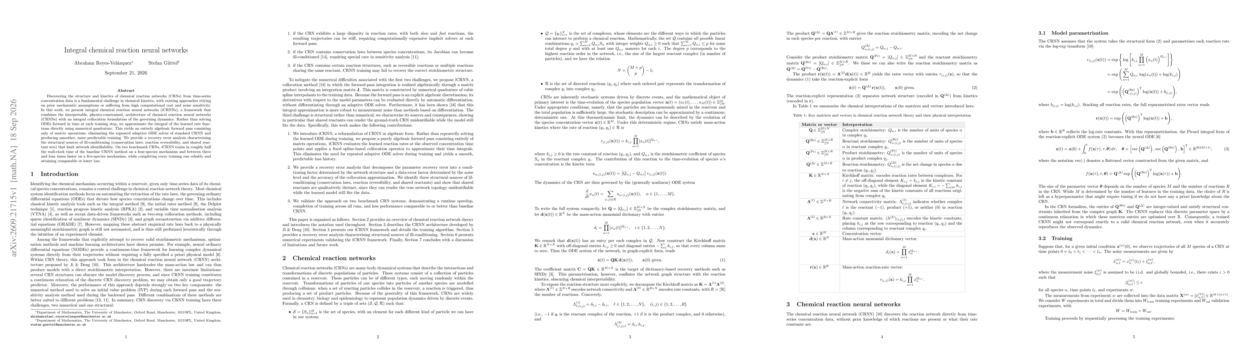 Thumbnail for Integral chemical reaction neural networks