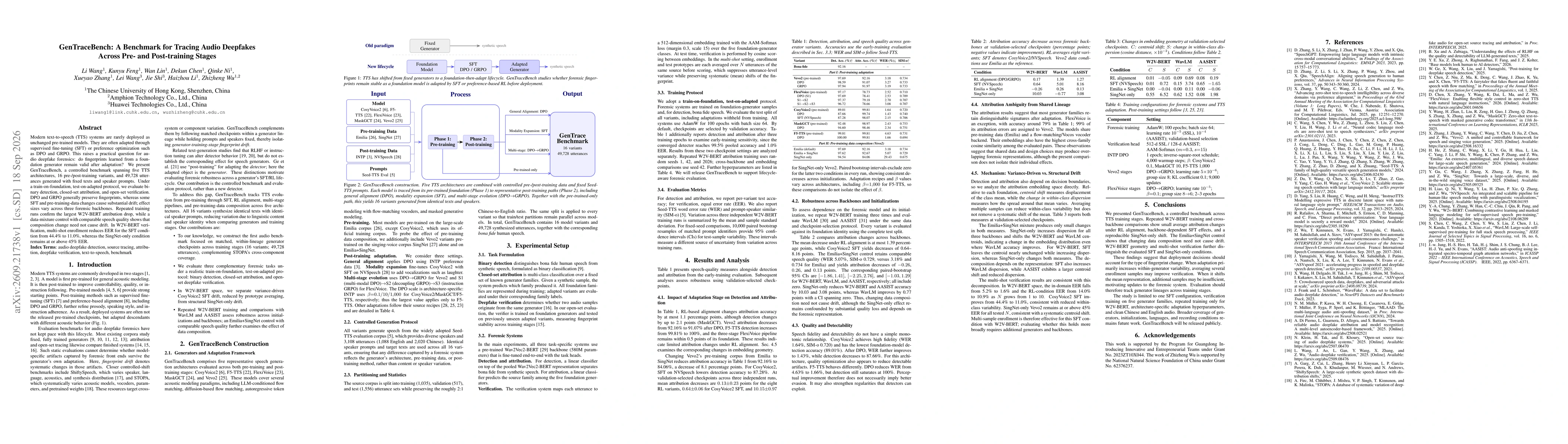 Thumbnail for GenTraceBench: A Benchmark for Tracing Audio Deepfakes Across Pre- and Post-training Stages