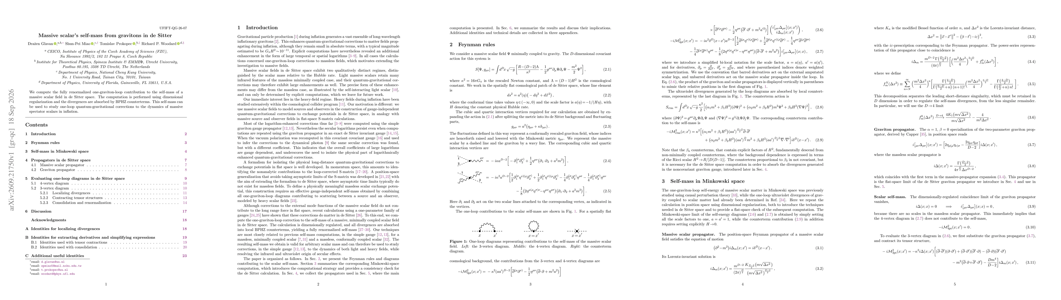 Thumbnail for Massive scalar's self-mass from gravitons in de Sitter