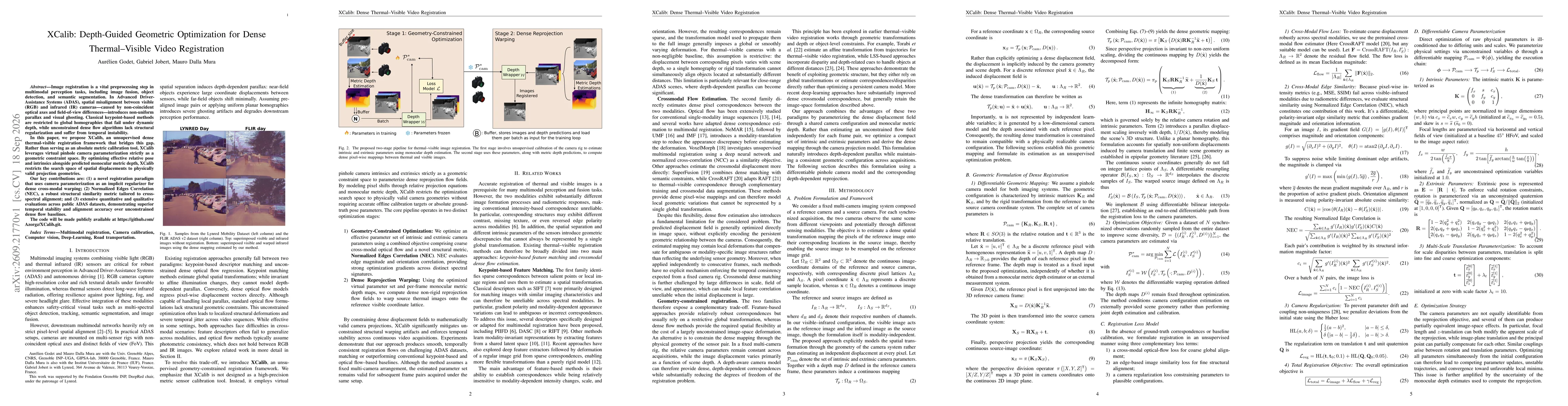 Thumbnail for XCalib Depth-Guided Geometric Optimization for Dense Thermal-Visible Video Registration