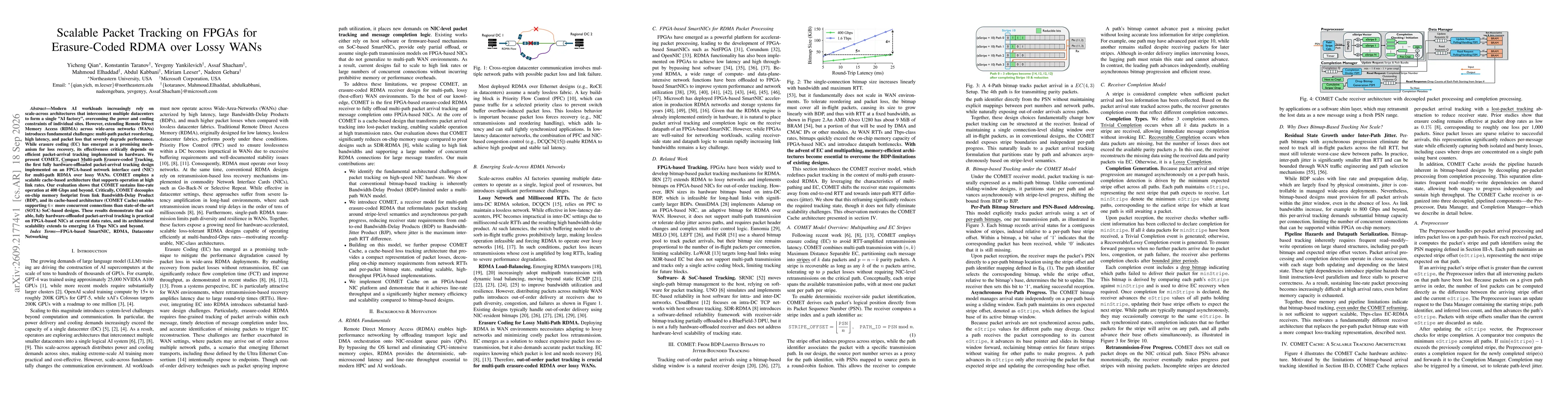 Thumbnail for Scalable Packet Tracking on FPGAs for Erasure-Coded RDMA over Lossy WANs