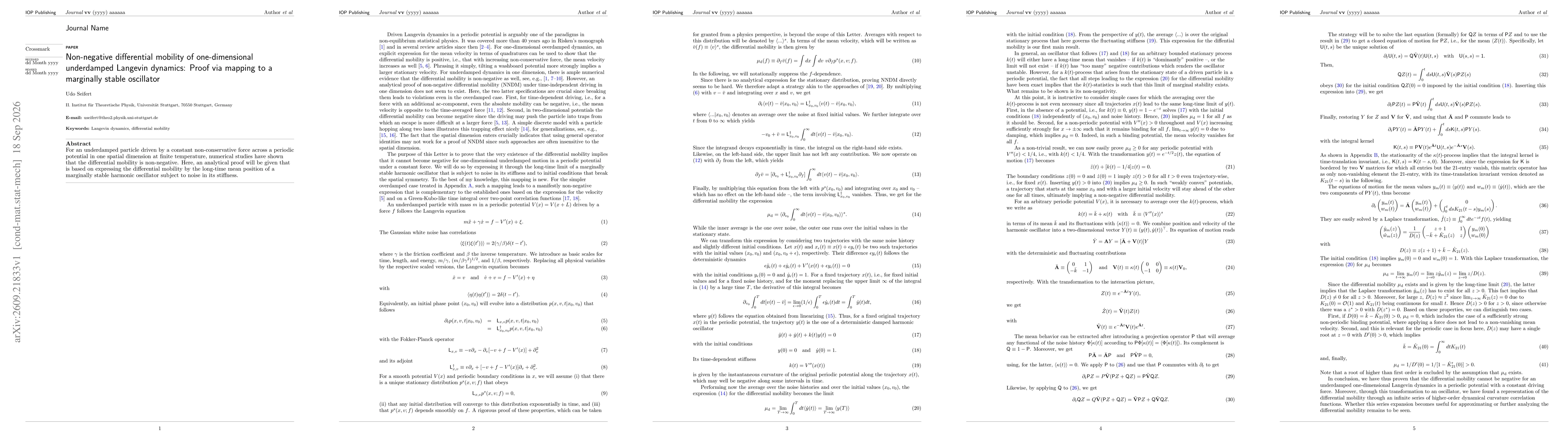 Thumbnail for Non-negative differential mobility of one-dimensional underdamped Langevin dynamics: Proof via mapping to a marginally stable oscillator