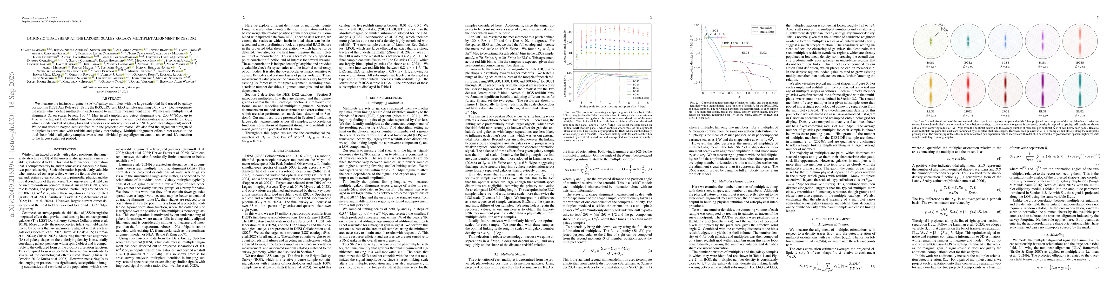 Thumbnail for Intrinsic Tidal Shear at the Largest Scales: Galaxy Multiplet Alignment in DESI DR2