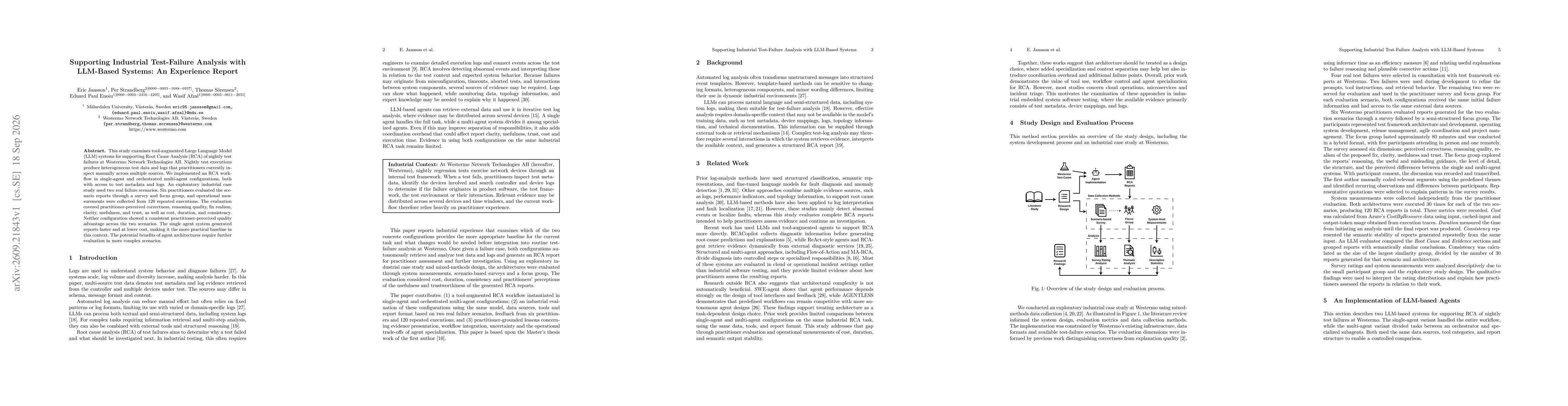Thumbnail for Supporting Industrial Test-Failure Analysis with LLM-Based Systems: An Experience Report