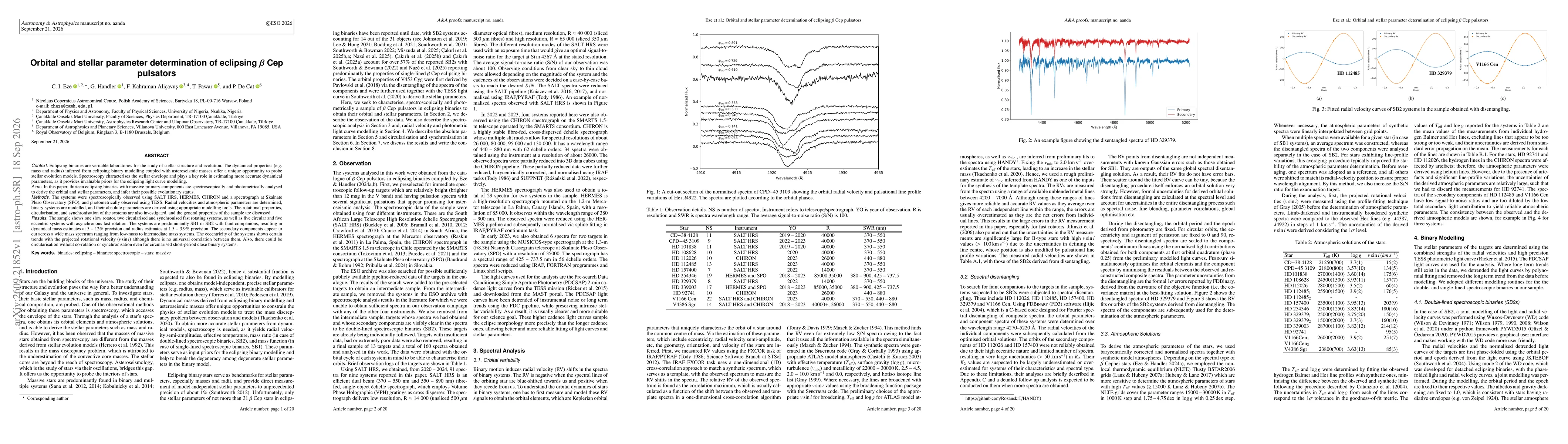 Thumbnail for Orbital and stellar parameter determination of eclipsing $β$ Cep pulsators