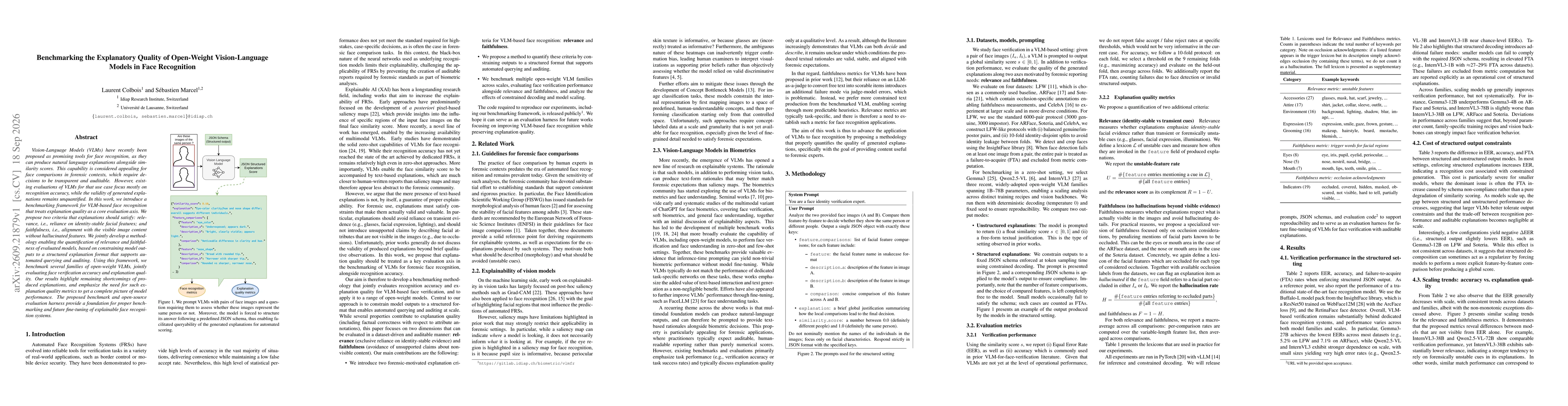 Thumbnail for Benchmarking the Explanatory Quality of Open-Weight Vision-Language Models in Face Recognition