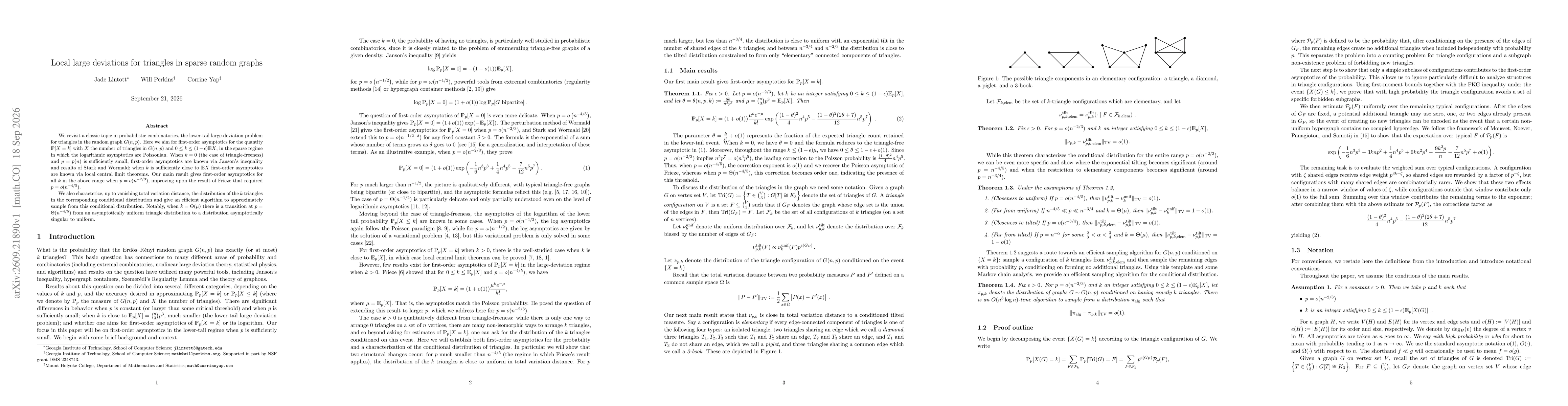 Thumbnail for Local large deviations for triangles in sparse random graphs