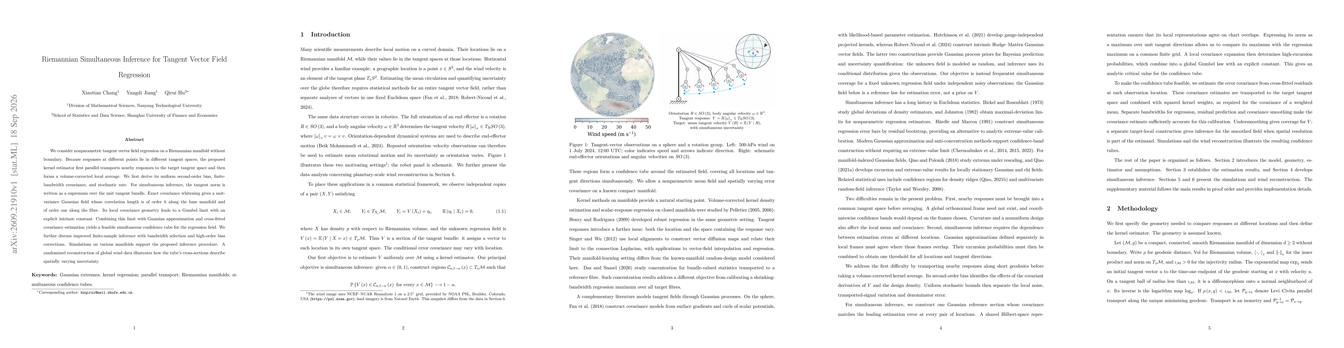 Thumbnail for Riemannian Simultaneous Inference for Tangent Vector Field Regression