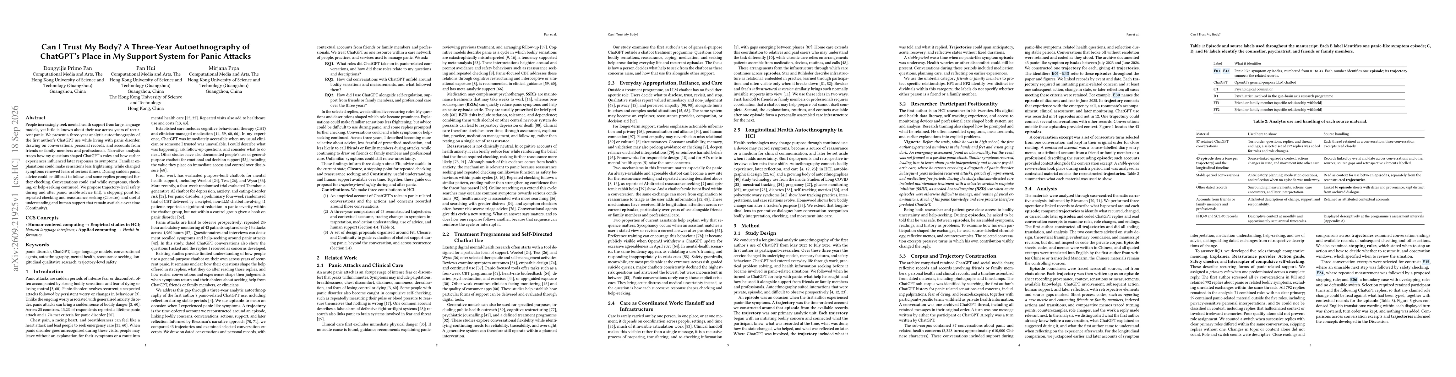 Thumbnail for Can I Trust My Body? A Three-Year Autoethnography of ChatGPT's Place in My Support System for Panic Attacks