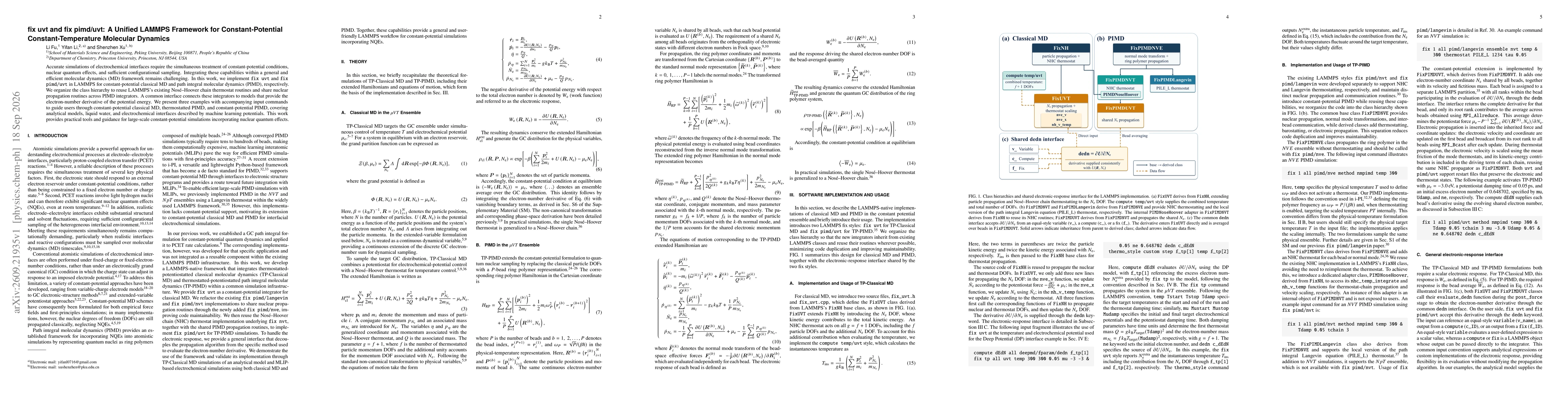 Thumbnail for fix uvt and fix pimd/uvt: A Unified LAMMPS Framework for Constant-Potential Constant-Temperature Molecular Dynamics