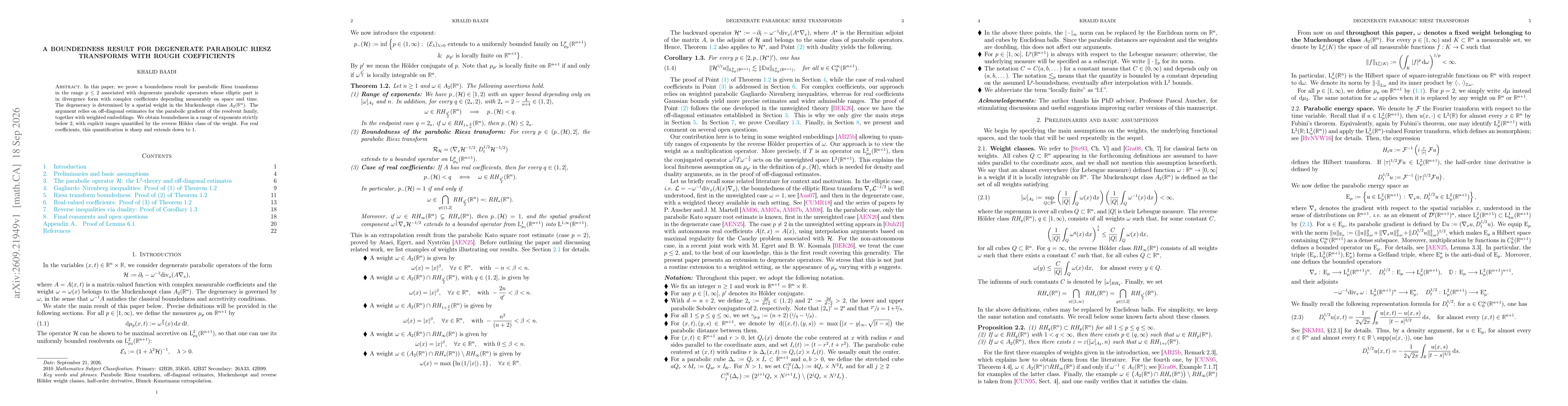 Thumbnail for A boundedness result for degenerate parabolic Riesz transforms with rough coefficients