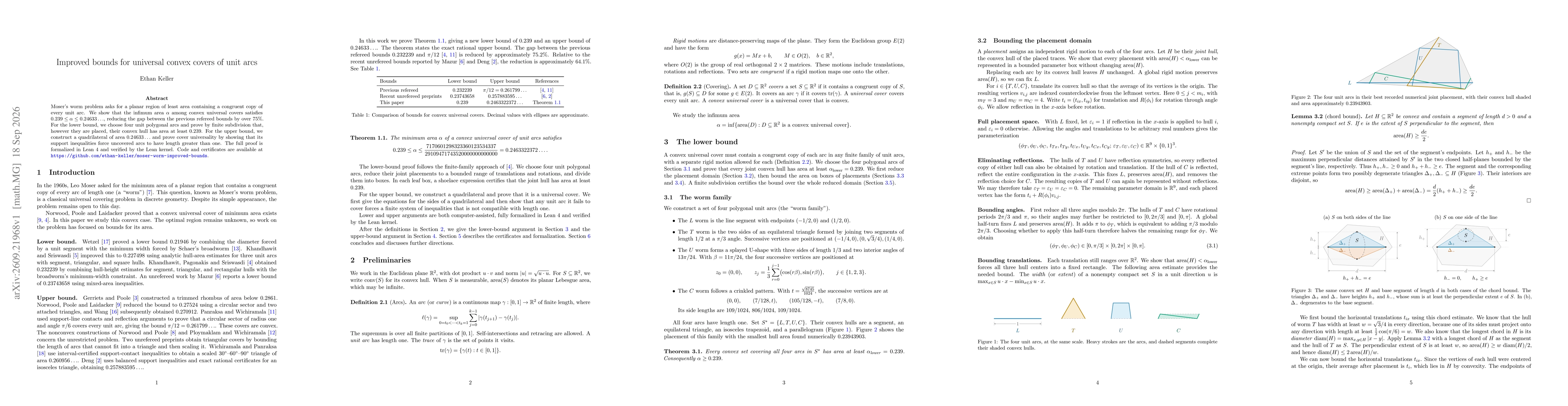 Thumbnail for Improved bounds for universal convex covers of unit arcs