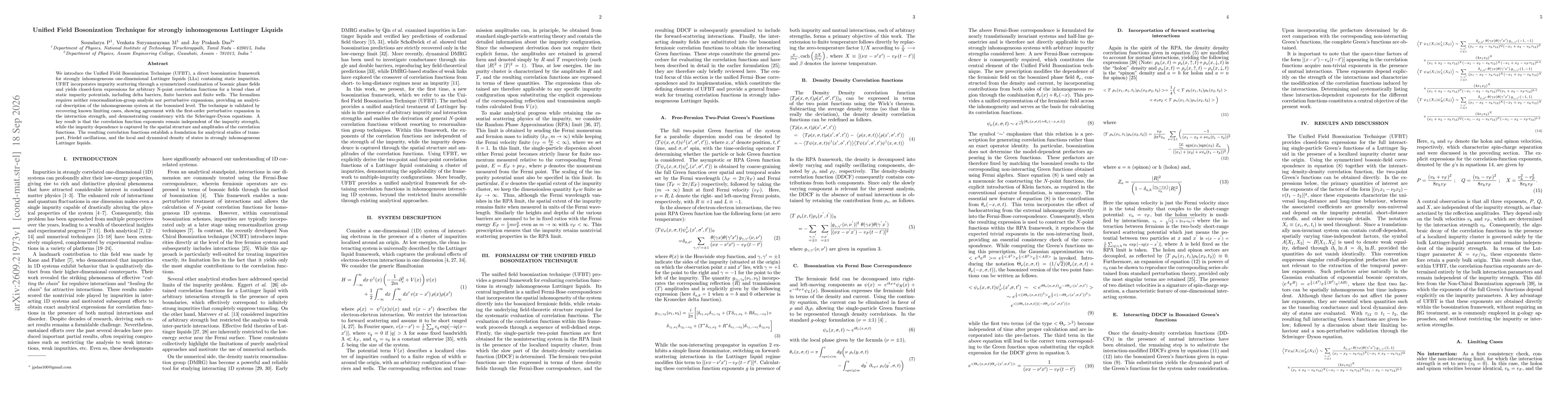 Thumbnail for Unified Field Bosonization Technique for strongly inhomogenous Luttinger Liquids
