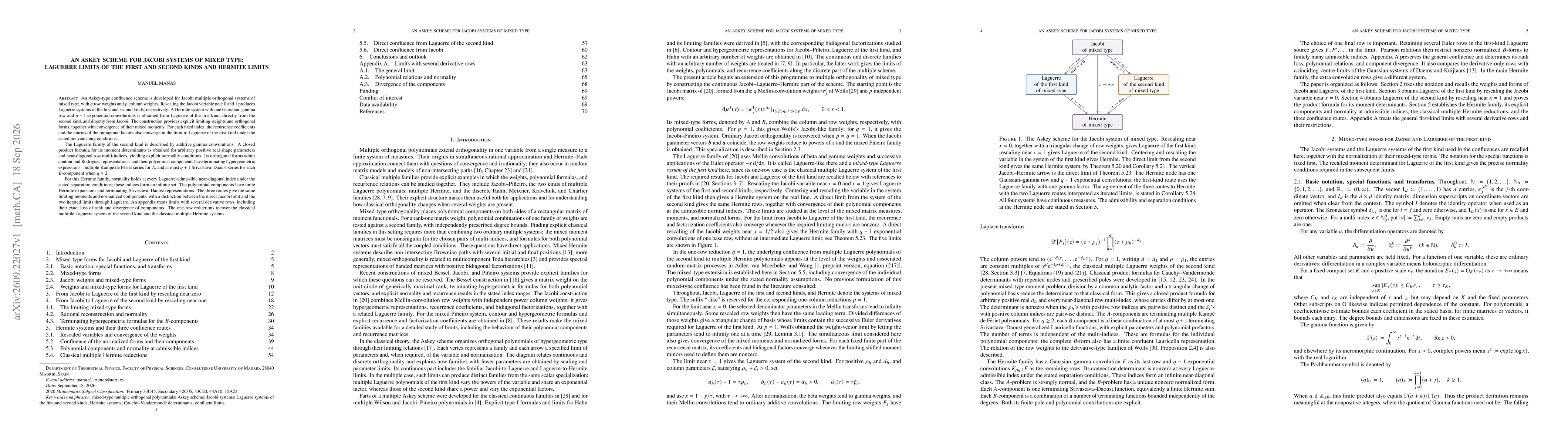Thumbnail for An Askey Scheme for Jacobi Systems of Mixed Type: Laguerre Limits of the First and Second Kinds and Hermite Limits