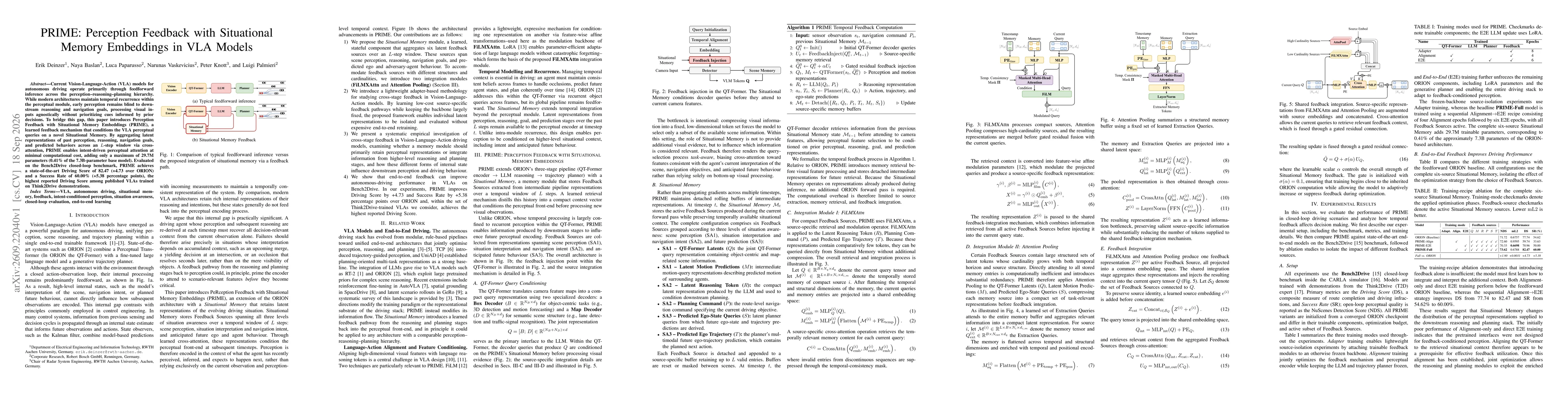 Thumbnail for PRIME: Perception Feedback with Situational Memory Embeddings in VLA Models